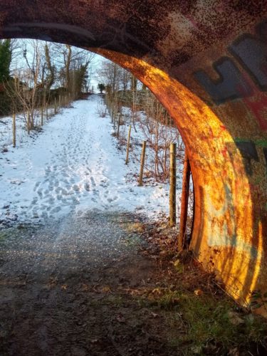 A snowy scene in Derbyshire